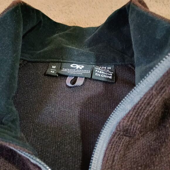 Outdoor Research Pullover Fleece Mens Medium Half - Zip, Lined Wool Blend - Picture 3 of 11